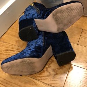 ASOS Shoes - ASOS blue velvet party booties. Like new! ASOS Shoes - ASOS blue velvet party booties. Like new!